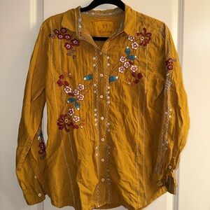 Johnny Was Floral Embroidered Top